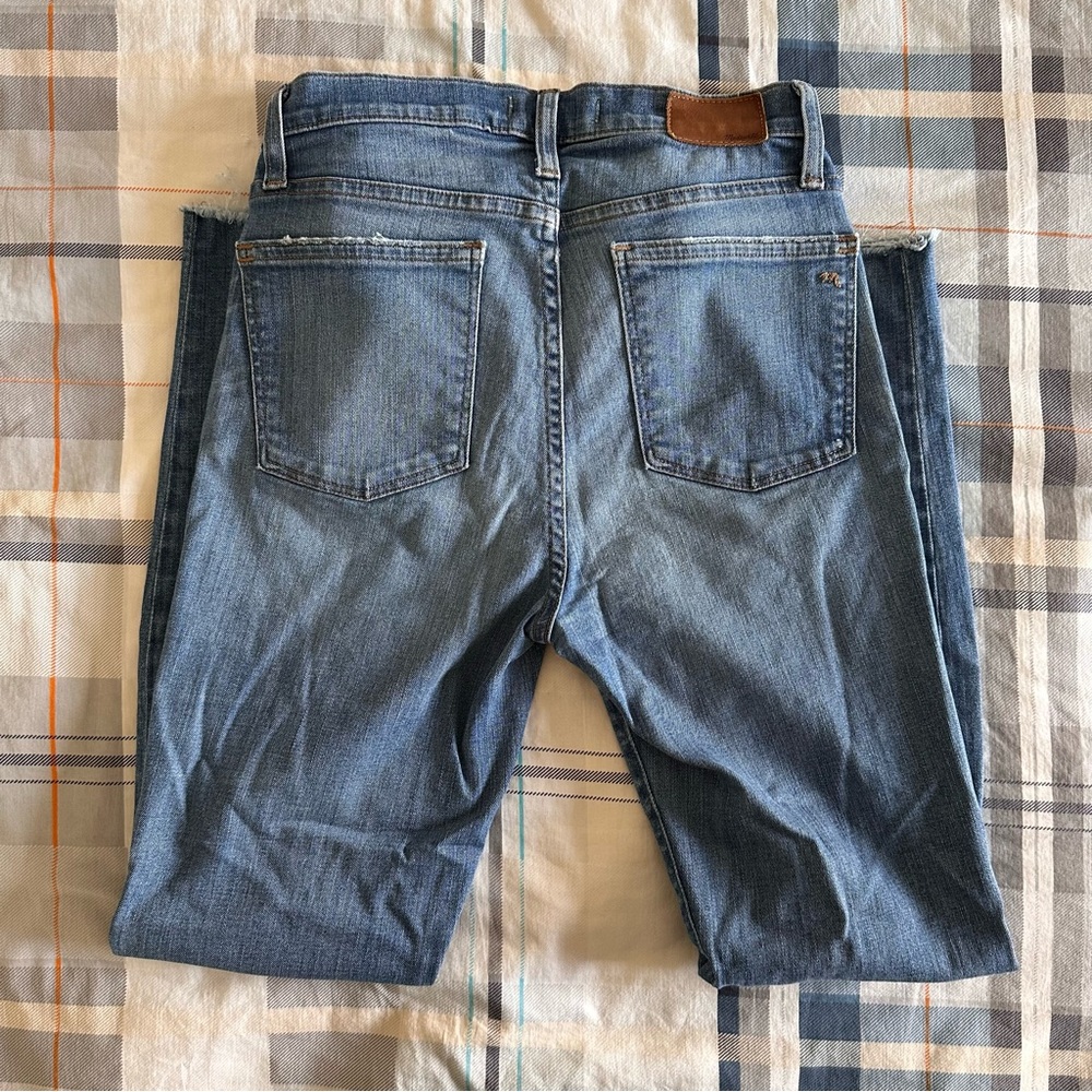Madewell 9” High Rise Blue Skinny Distressed Jeans with Stretch - Picture 9 of 13